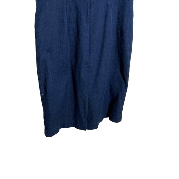 Boden Martha Navy Blue Woven Sleeveless Knee Length Sheath Dress 12 Tall - Picture 6 of 12